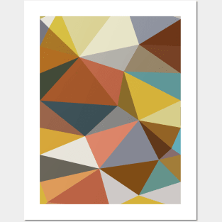Neutral Tones Multicolor Modern Triangle Pattern Posters and Art